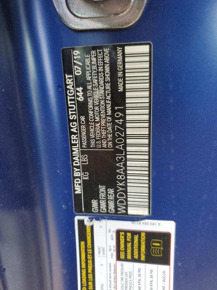 2020 Mercedes-Benz Amg Gt C VIN: WDDYK8AA3LA027491 Lot: 91596095