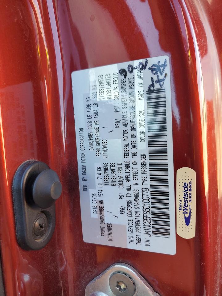 2006 Mazda Mx-5 Miata VIN: JM1NC25F860100779 Lot: 92263765