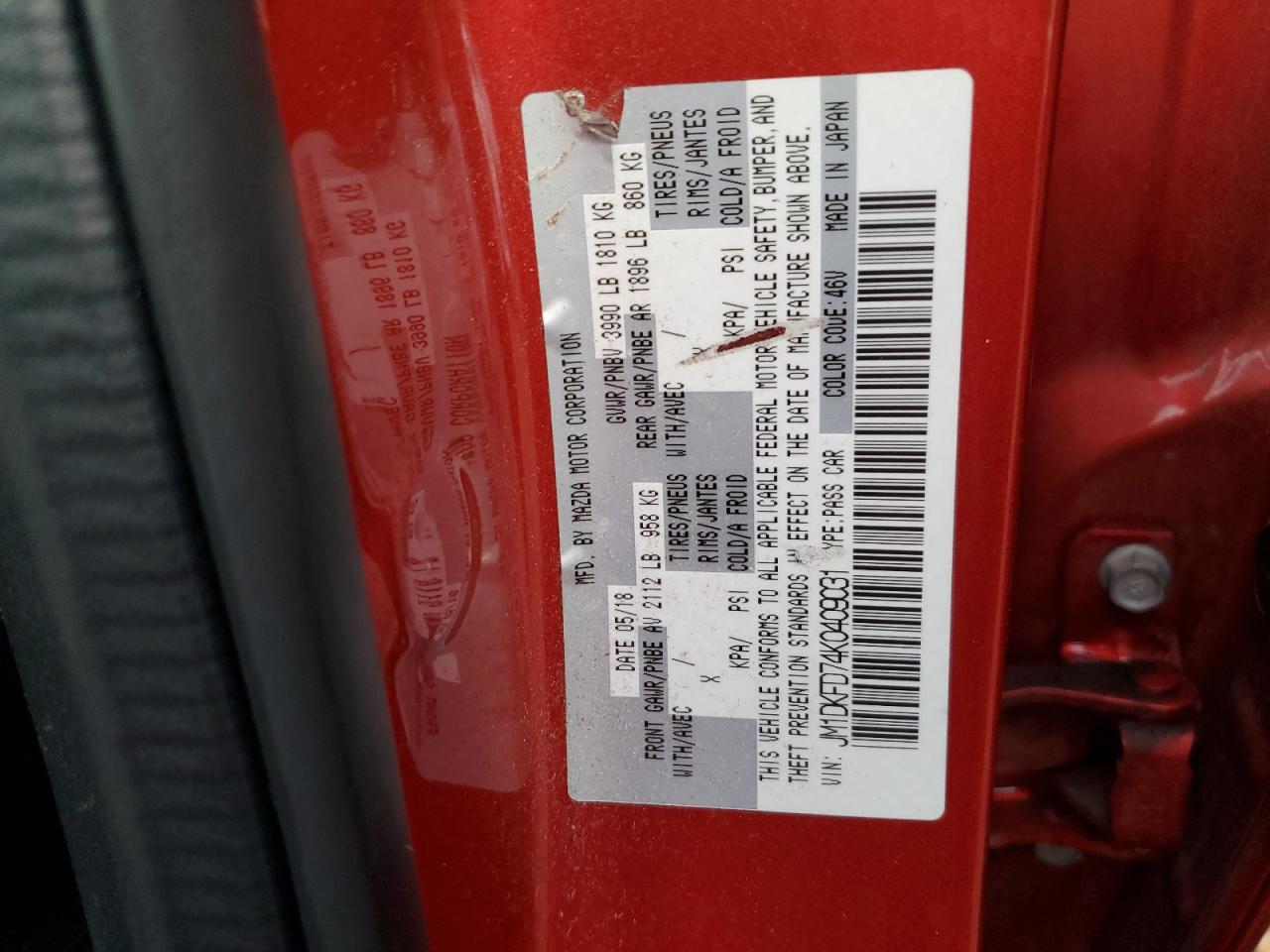 2019 Mazda Cx-3 Grand Touring VIN: JM1DKFD74K0409031 Lot: 91687585