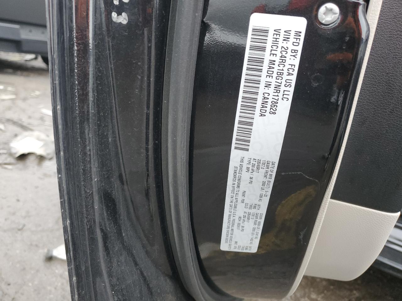 2022 Chrysler Pacifica Touring L VIN: 2C4RC1BG7NR178628 Lot: 92801635