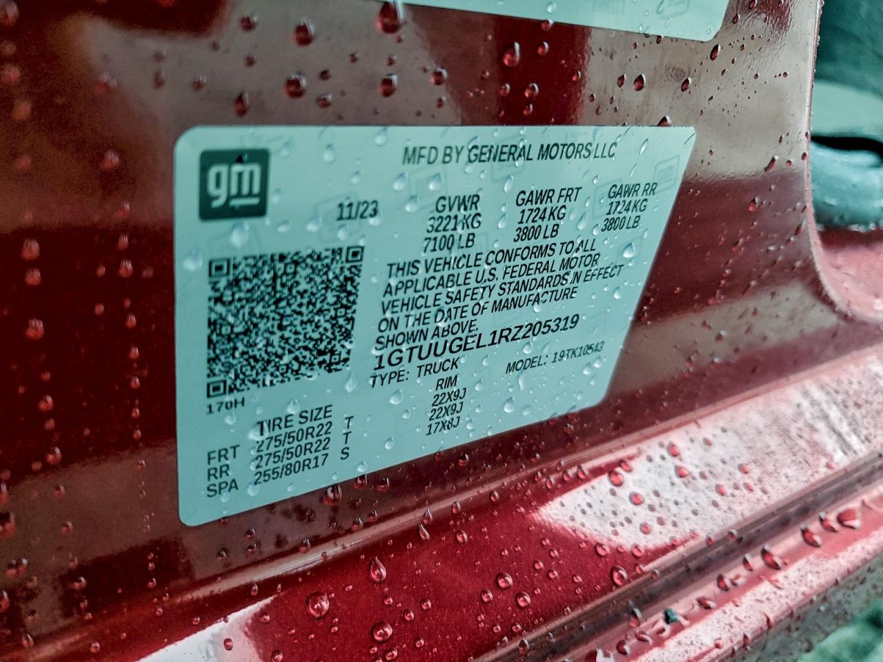 2024 GMC Sierra K1500 Denali VIN: 1GTUUGEL1RZ205319 Lot: 94265845