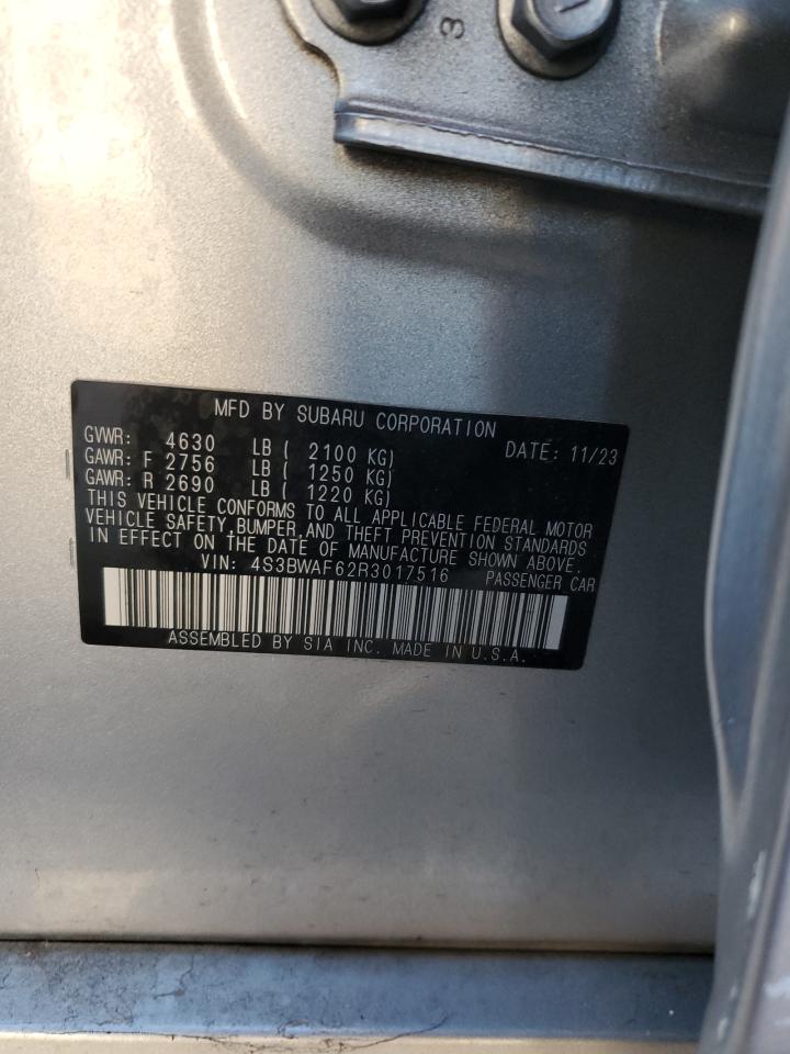 2024 Subaru Legacy Premium VIN: 4S3BWAF62R3017516 Lot: 92800055
