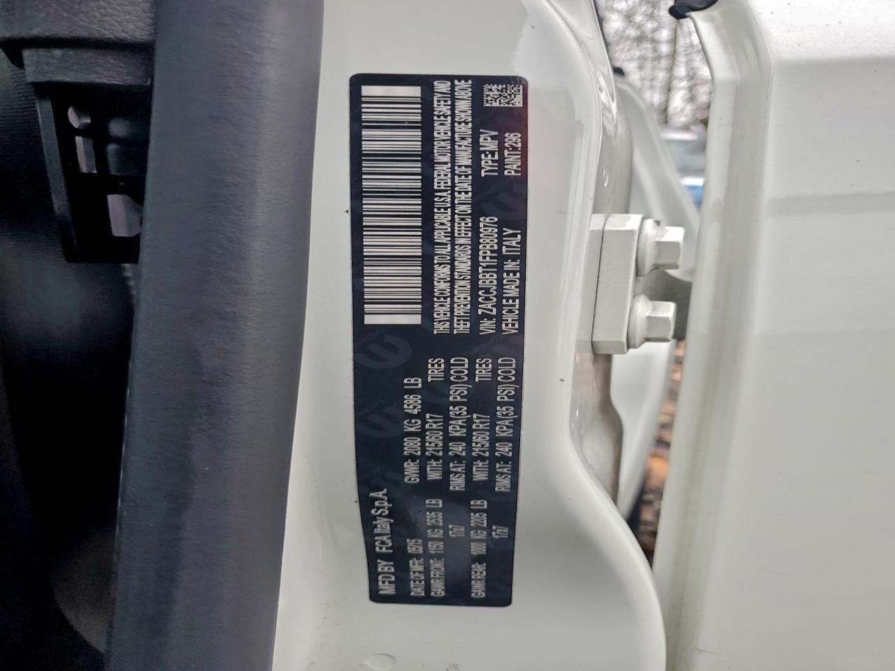 2015 Jeep Renegade Latitude VIN: ZACCJBBT1FPB80976 Lot: 93982845