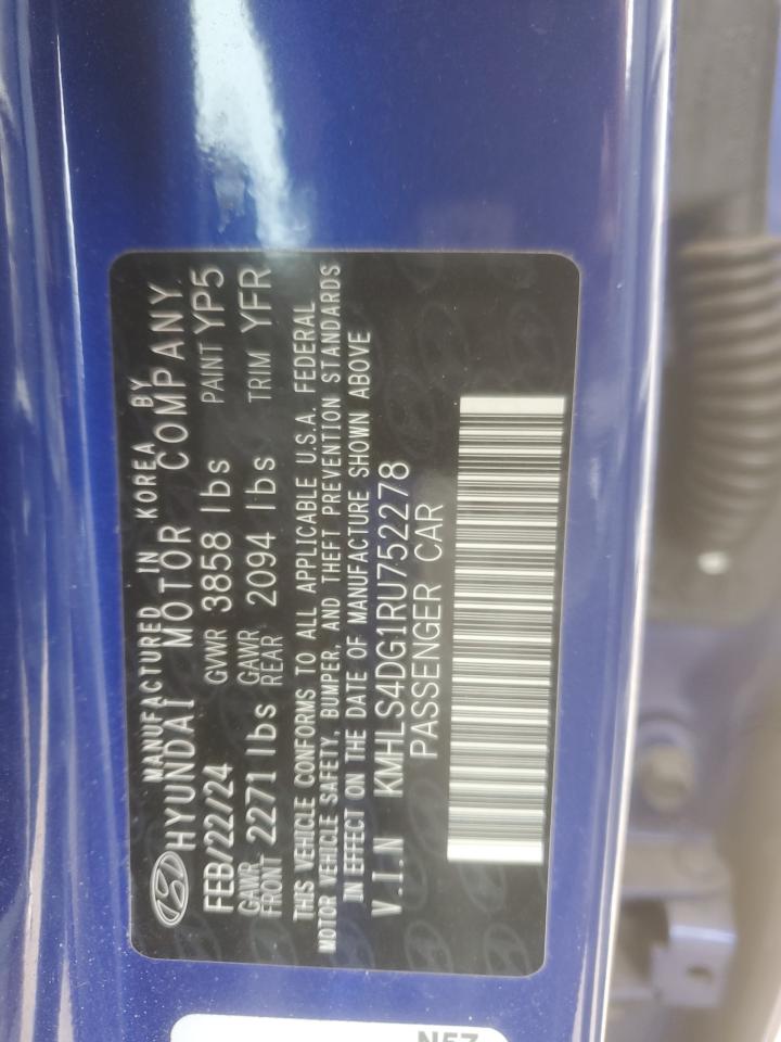 2024 Hyundai Elantra Sel VIN: KMHLS4DG1RU752278 Lot: 91339415