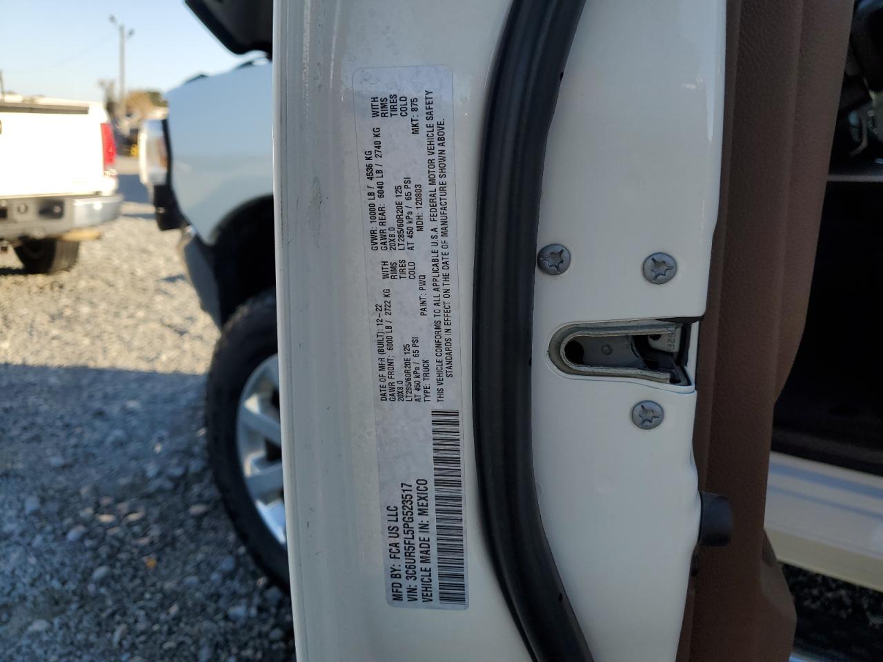 2023 Ram 2500 Laramie VIN: 3C6UR5FL5PG523517 Lot: 92691945