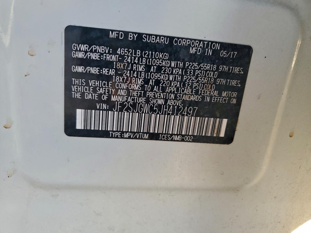 2018 Subaru Forester 2.0Xt Touring VIN: JF2SJGWC5JH412497 Lot: 93122215