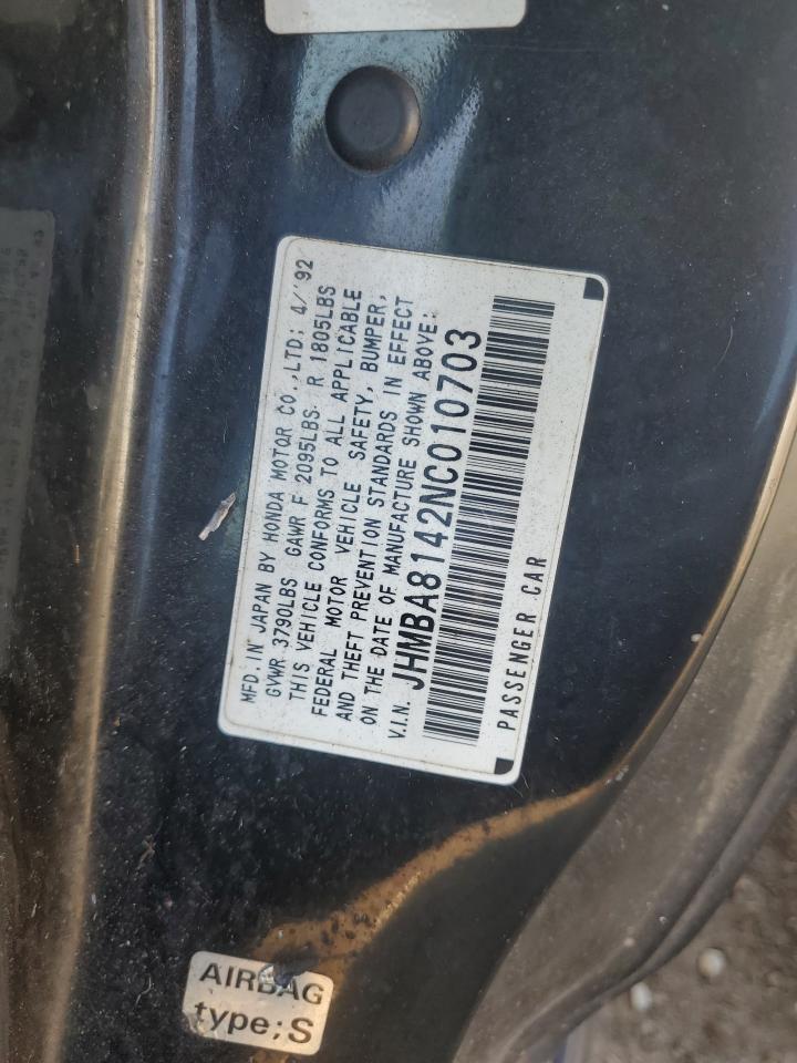 1992 Honda Prelude Base VIN: JHMBA8142NC010703 Lot: 93110995