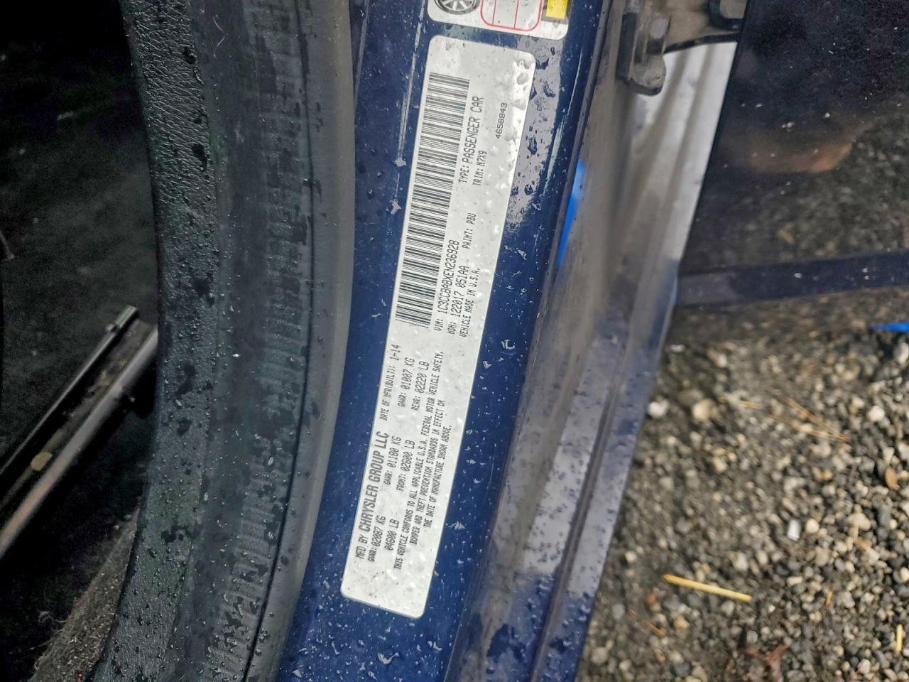 2014 Chrysler 200 Lx VIN: 1C3CCBABXEN236928 Lot: 93931025