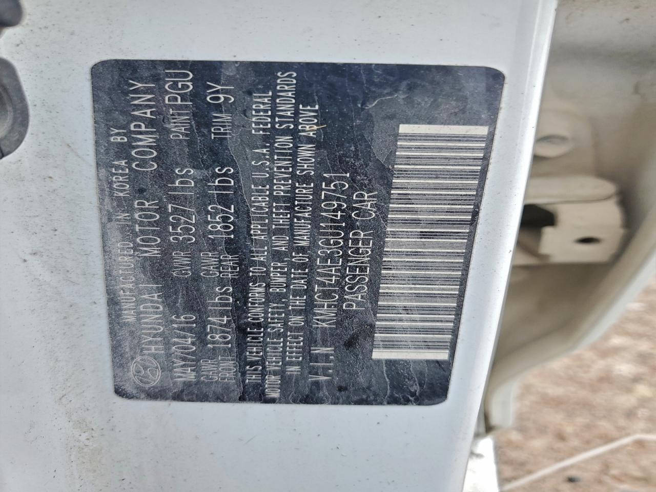 2016 Hyundai Accent Se VIN: KMHCT4AE3GU149751 Lot: 94252895