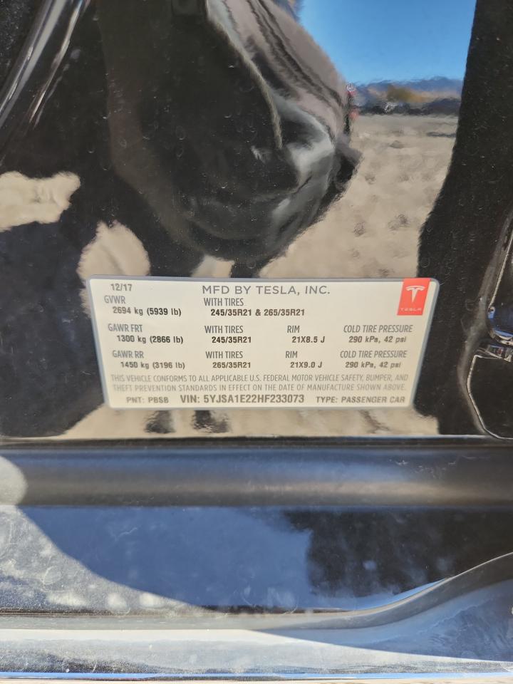 2017 Tesla Model S VIN: 5YJSA1E22HF233073 Lot: 92024465