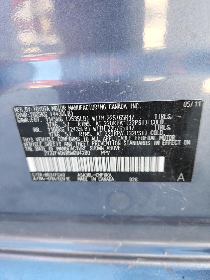 2011 Toyota Rav4 VIN: 2T3ZF4DV8BW084280 Lot: 91095905