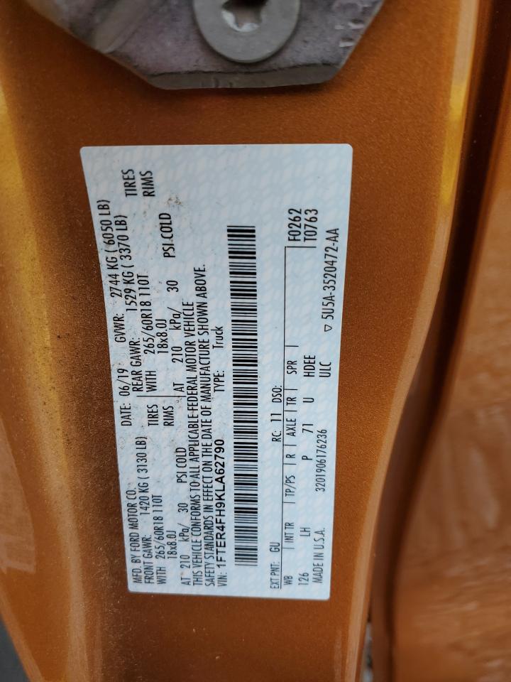 2019 Ford Ranger Xl VIN: 1FTER4FH9KLA62790 Lot: 92162595