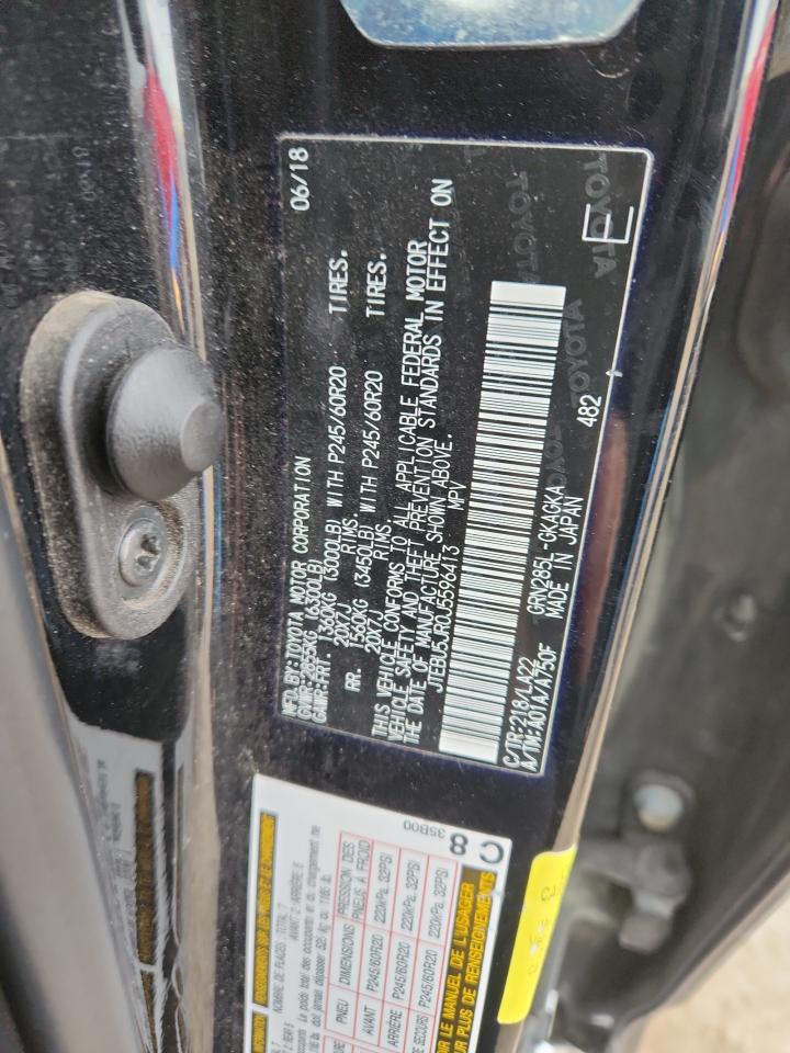 2018 Toyota 4Runner Sr5/Sr5 Premium VIN: JTEBU5JR0J5596413 Lot: 92435085