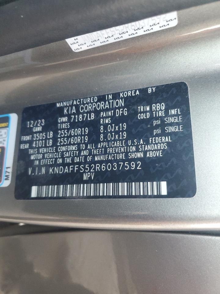 2024 Kia Ev9 Wind VIN: KNDAFFS52R6037592 Lot: 90968825