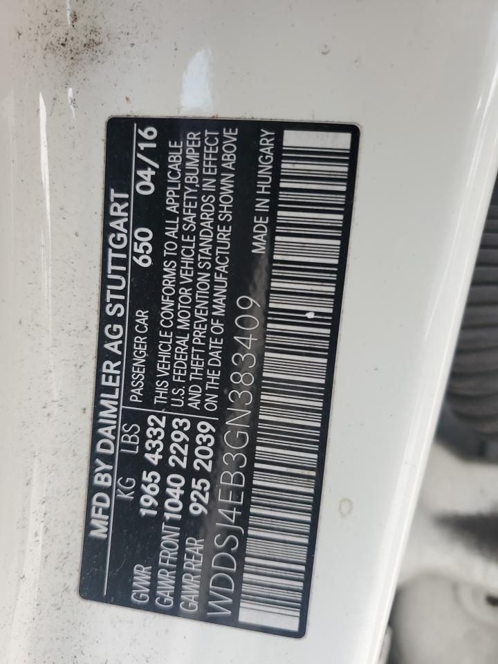 2016 Mercedes-Benz Cla 250 VIN: WDDSJ4EB3GN383409 Lot: 92734075