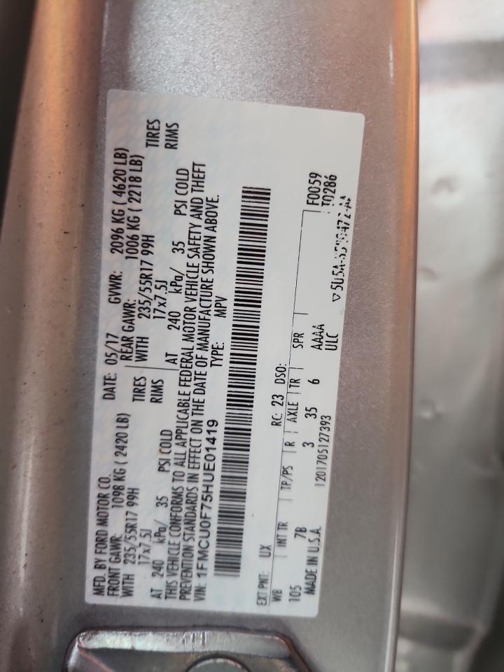 2017 Ford Escape S VIN: 1FMCU0F75HUE01419 Lot: 93020085