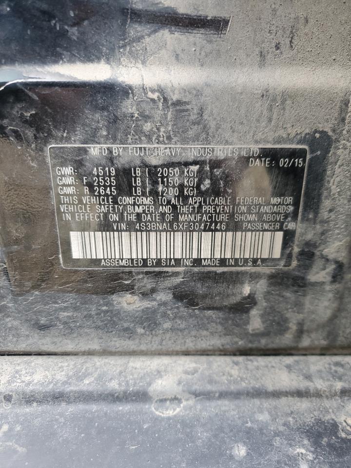 2015 Subaru Legacy 2.5I Limited VIN: 4S3BNAL6XF3047446 Lot: 91201165
