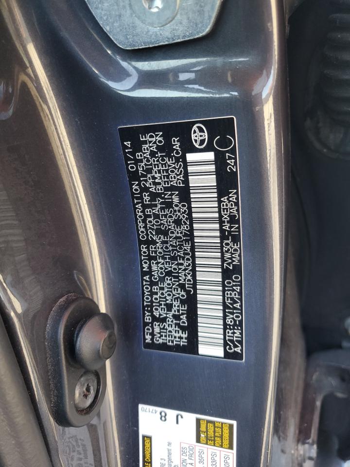 2014 Toyota Prius VIN: JTDKN3DU4E1782930 Lot: 93734795