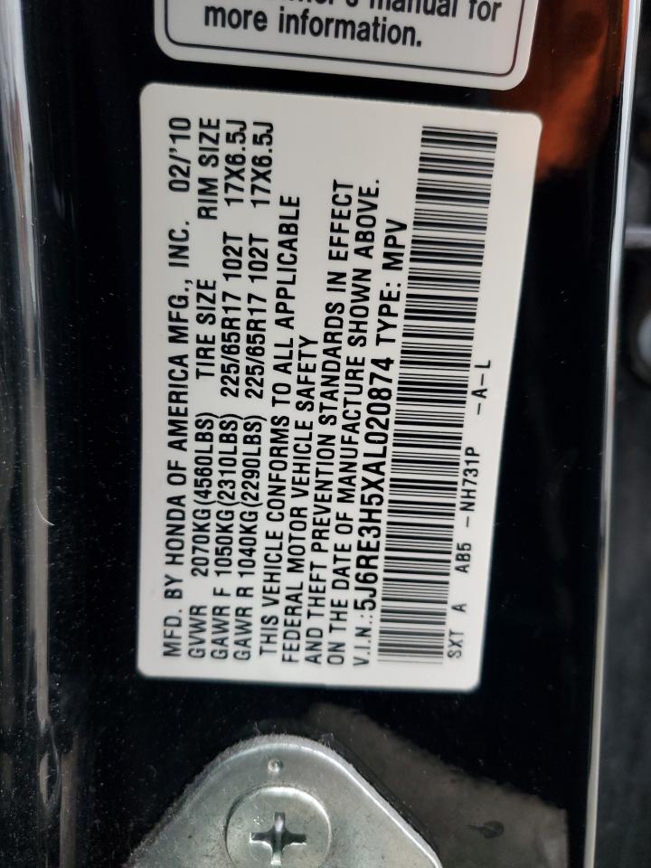 2010 Honda Cr-V Ex VIN: 5J6RE3H5XAL020874 Lot: 92566185