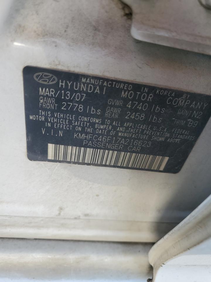 2007 Hyundai Azera Se VIN: KMHFC46F17A216623 Lot: 92215805