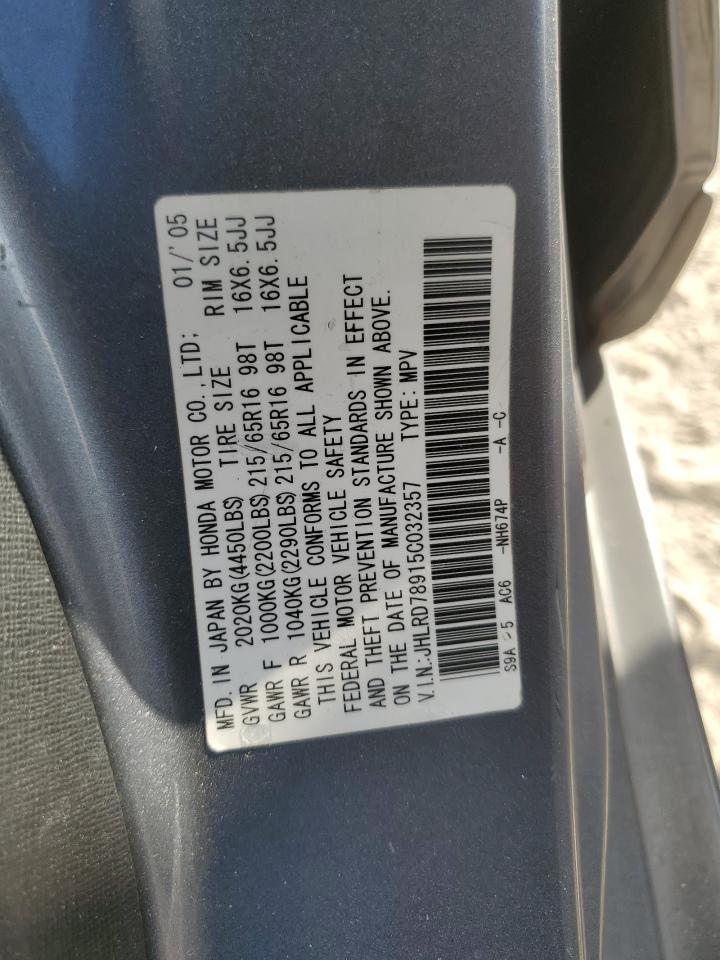 2005 Honda Cr-V Se VIN: JHLRD78915C032357 Lot: 92996475