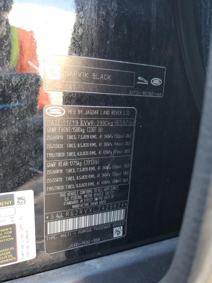 2020 Land Rover Discovery Se VIN: SALRG2RVXL2429824 Lot: 93407825