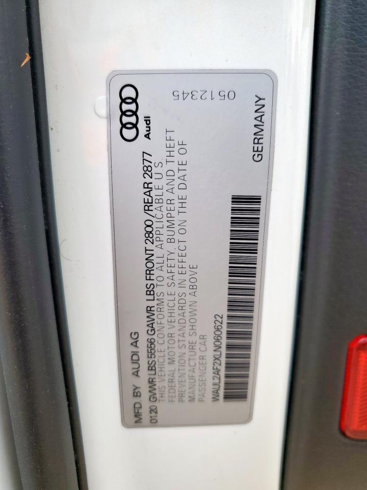 2020 Audi A6 Premium Plus VIN: WAUL2AF2XLN060622 Lot: 93724285