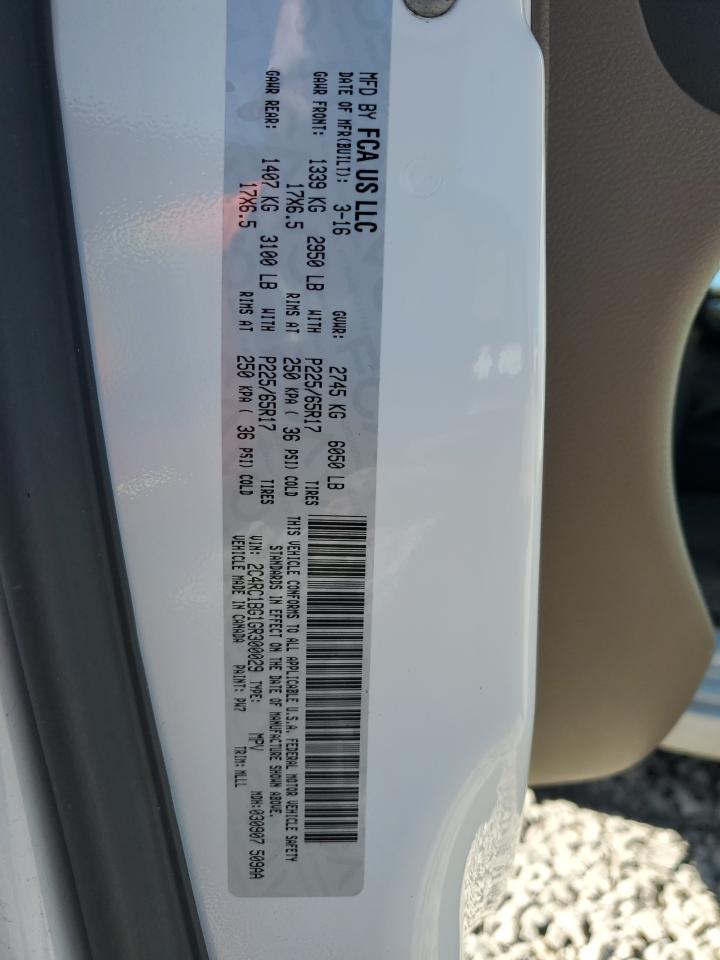 2016 Chrysler Town & Country Touring VIN: 2C4RC1BG1GR300029 Lot: 92600675