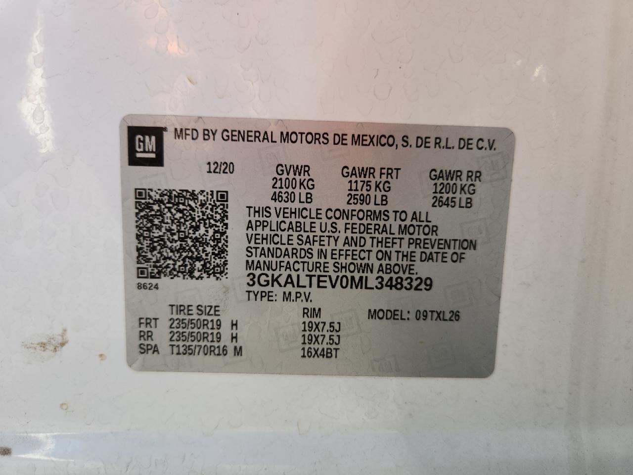 2021 GMC Terrain Sle VIN: 3GKALTEV0ML348329 Lot: 92597935