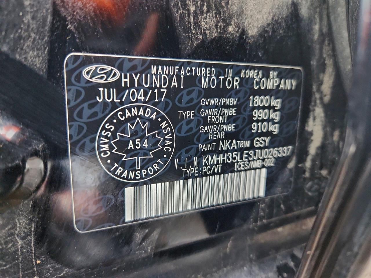 2018 Hyundai Elantra Gt VIN: KMHH35LE3JU026337 Lot: 94609375