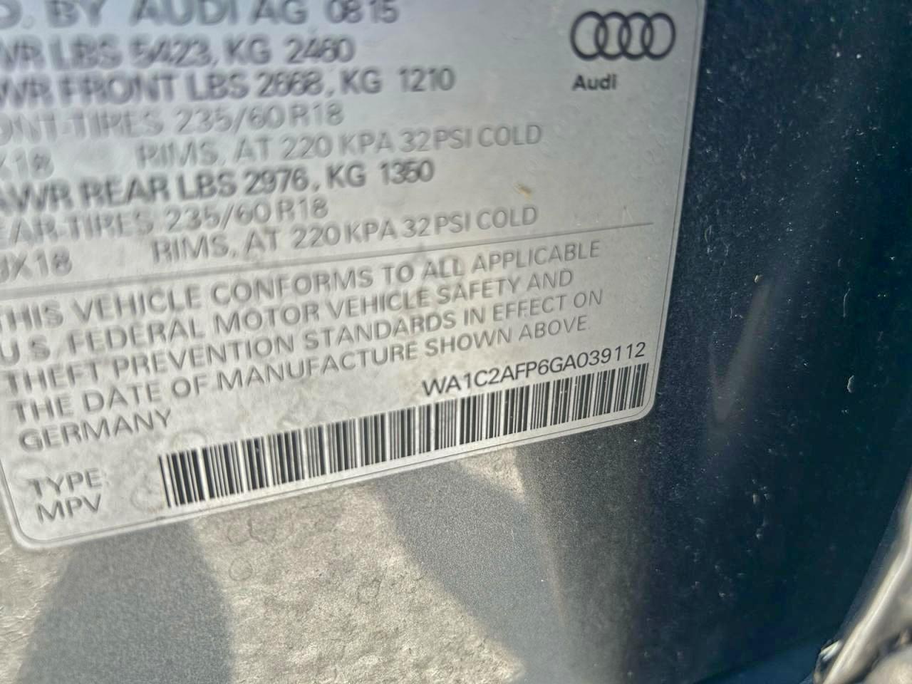 Фото: WA1C2AFP6GA039112