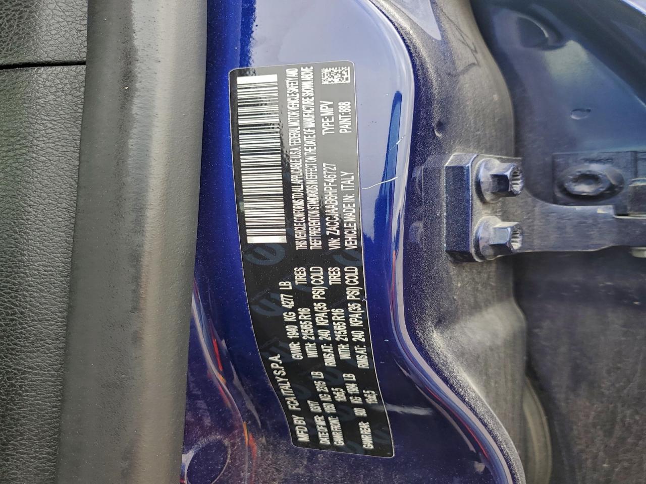 2017 Jeep Renegade Sport VIN: ZACCJAAB6HPF46727 Lot: 93686125