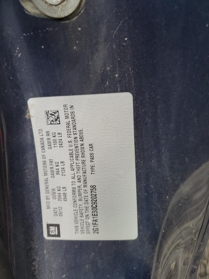 2012 Chevrolet Camaro Ls VIN: 2G1FA1E30C9202758 Lot: 91515755