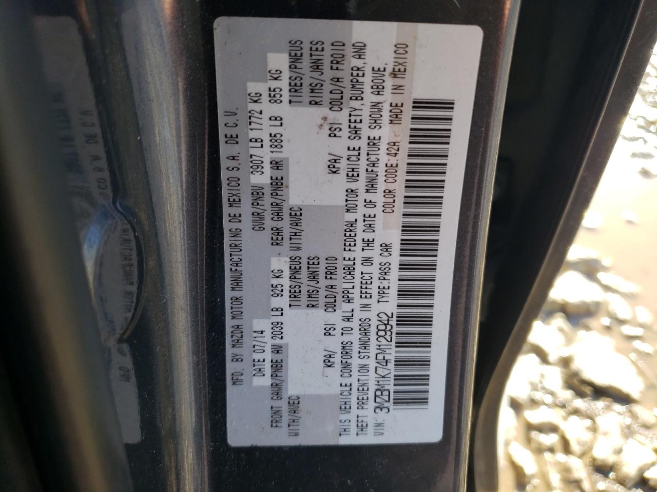 2015 Mazda 3 Sport VIN: 3MZBM1K74FM129942 Lot: 92516485