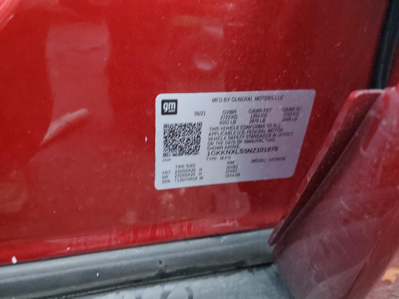 2022 GMC Acadia Denali VIN: 1GKKNXLS5NZ101879 Lot: 92477305