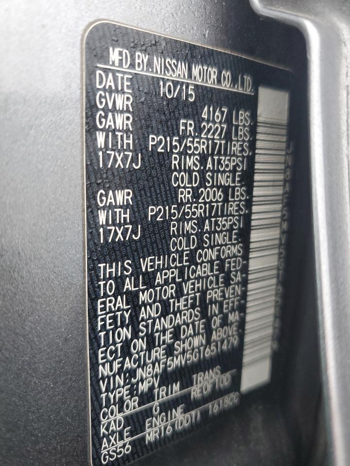 2016 Nissan Juke S VIN: JN8AF5MV5GT651479 Lot: 93644495