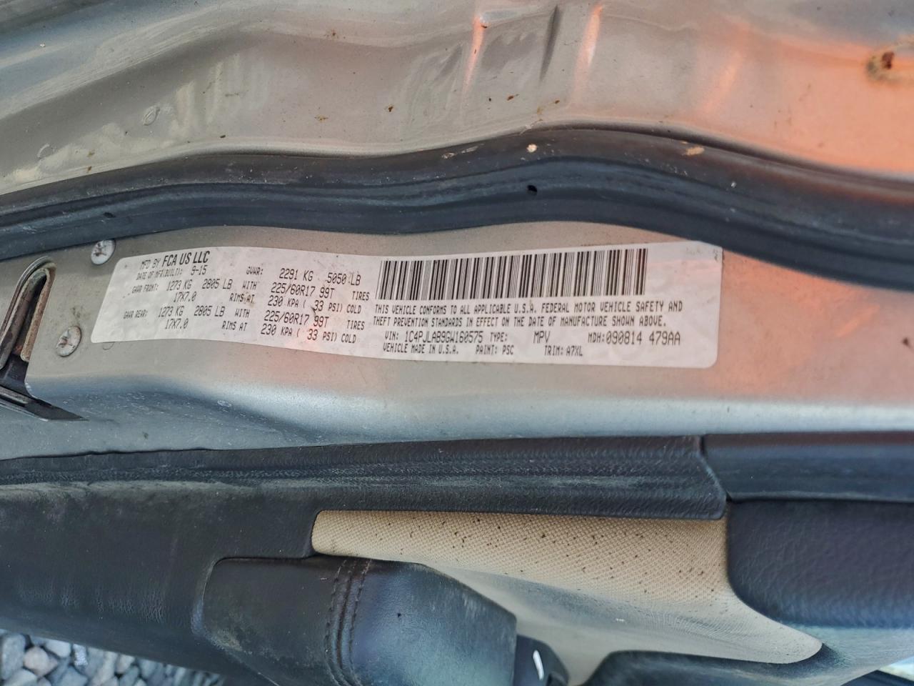 2016 Jeep Cherokee Sport VIN: 1C4PJLAB9GW160575 Lot: 94598685