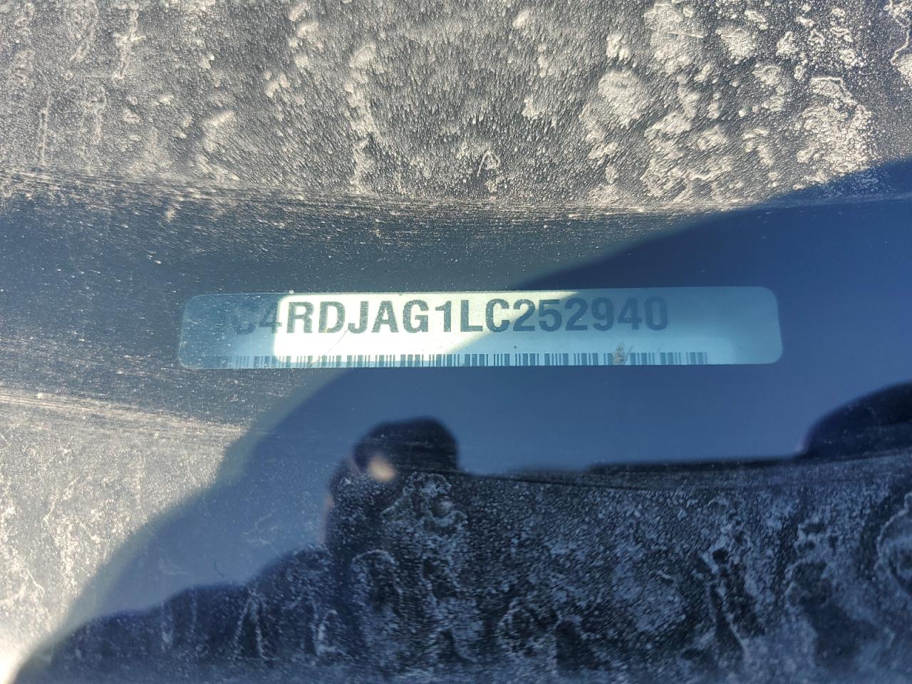 2020 Dodge Durango Sxt VIN: 1C4RDJAG1LC252940 Lot: 92130265