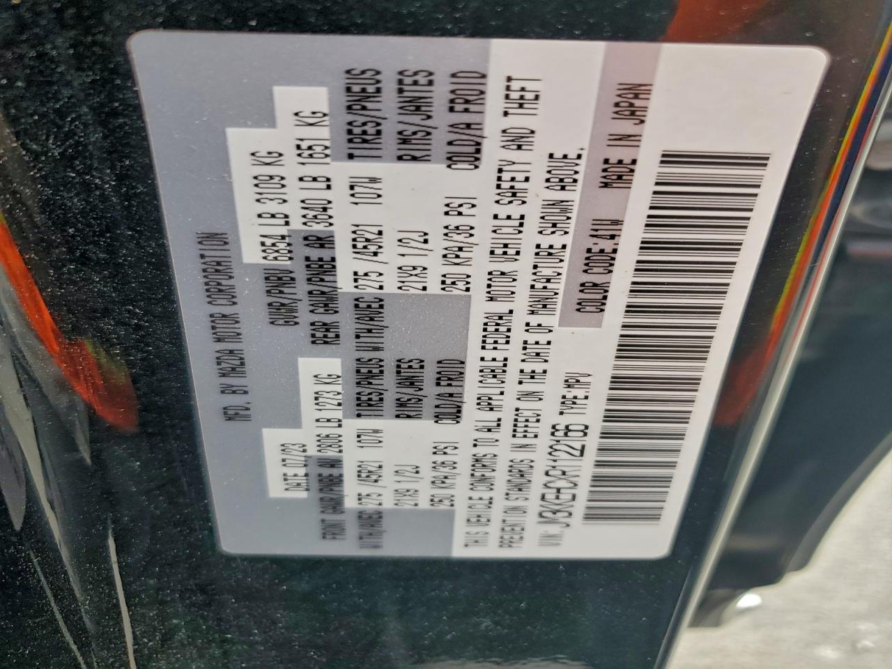 2024 Mazda Cx-90 Premium Plus VIN: JM3KKEHCXR1122166 Lot: 92232695