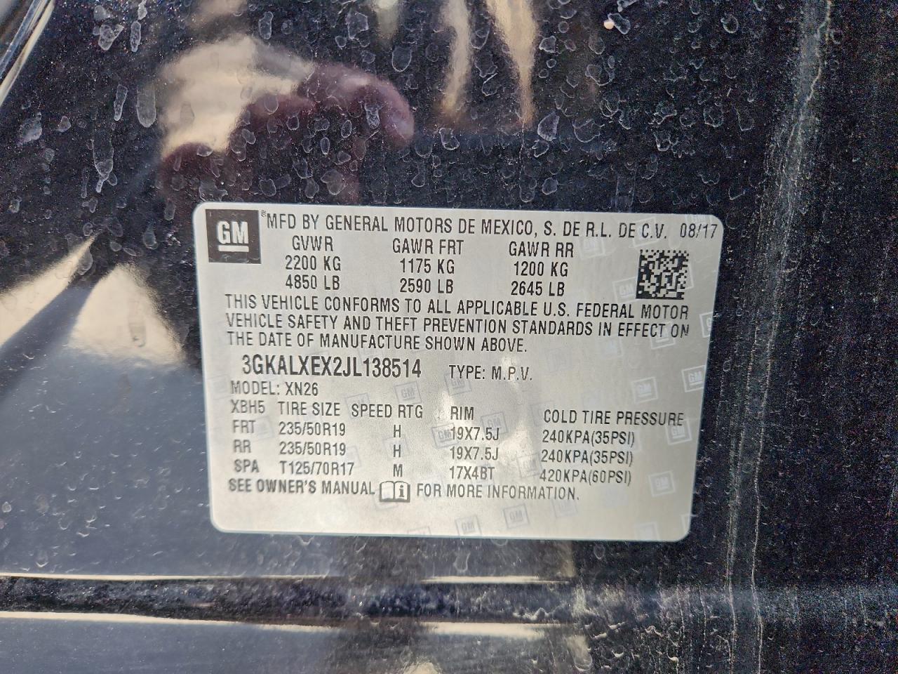 2018 GMC Terrain Denali VIN: 3GKALXEX2JL138514 Lot: 94326965