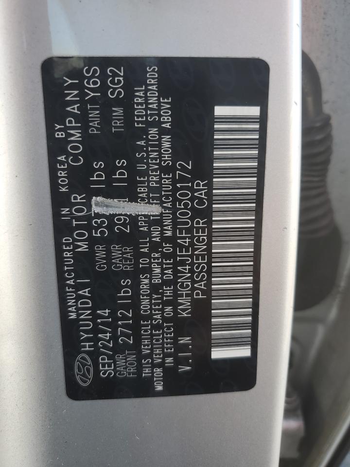 2015 Hyundai Genesis 3.8L VIN: KMHGN4JE4FU050172 Lot: 93555515