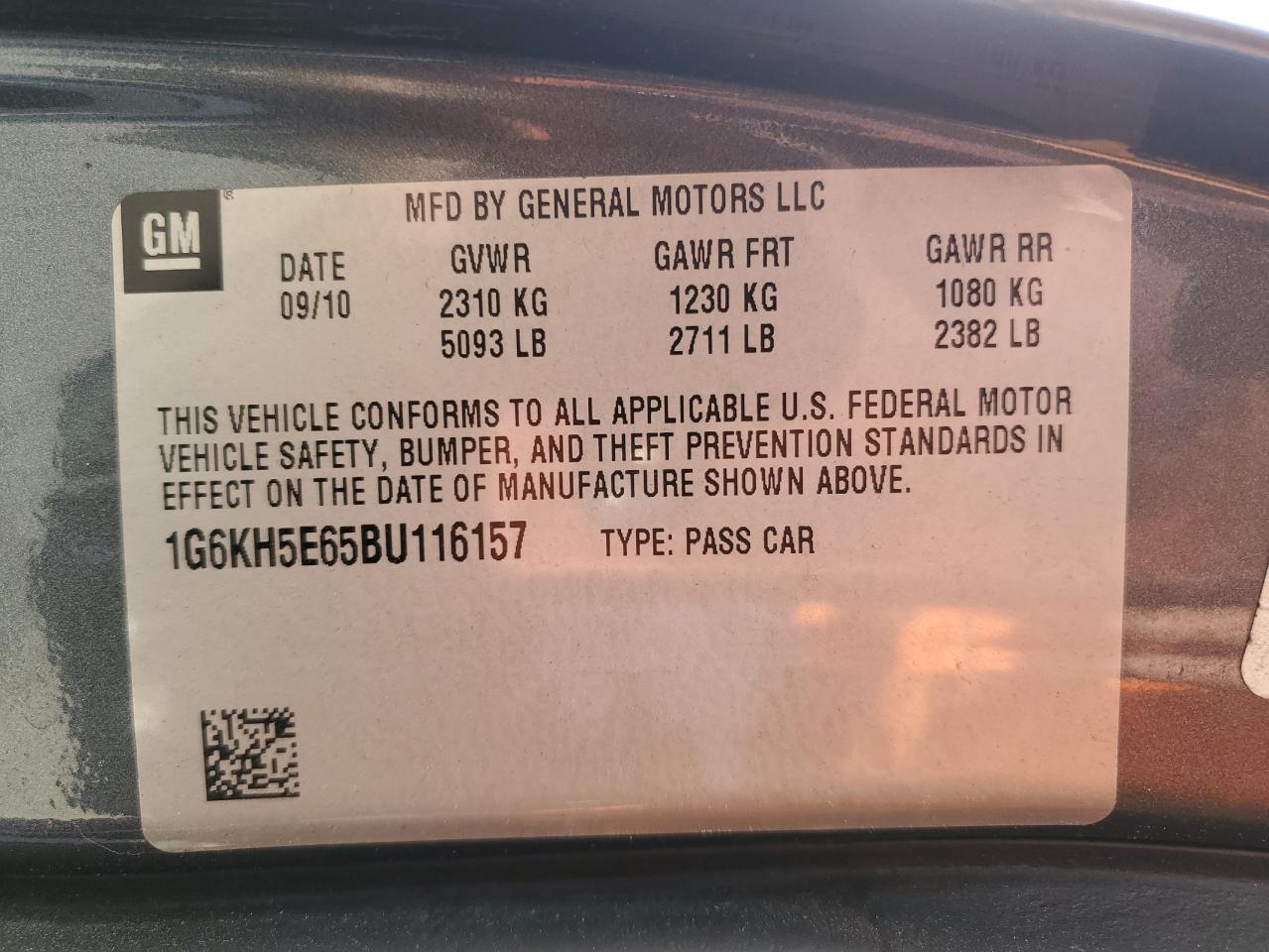 2011 Cadillac Dts Premium Collection VIN: 1G6KH5E65BU116157 Lot: 87184355