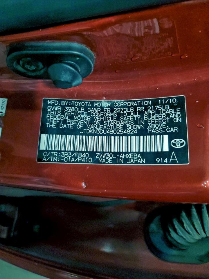 2011 Toyota Prius VIN: JTDKN3DU4B0254824 Lot: 94688865