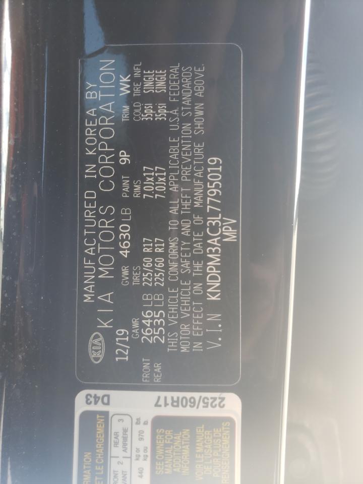 2020 Kia Sportage Lx VIN: KNDPM3AC3L7795019 Lot: 93552085