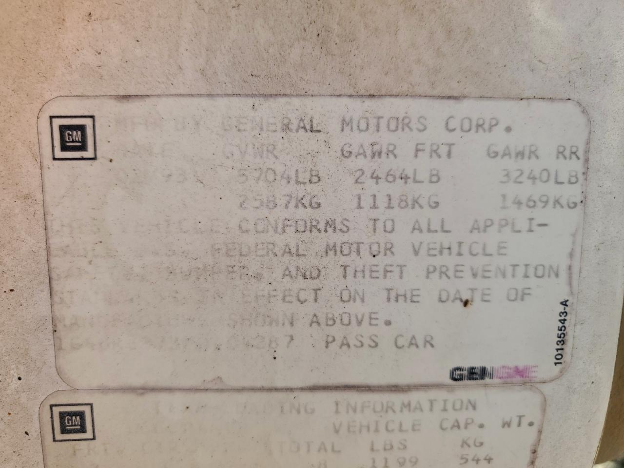 1993 Buick Roadmaster Estate VIN: 1G4BR8373PW404287 Lot: 93842825