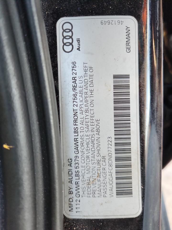 2013 Audi A6 Premium Plus VIN: WAUGGAFC8DN077223 Lot: 92081125