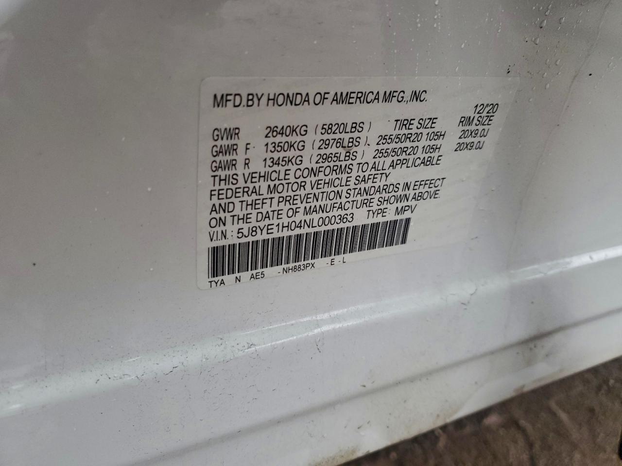 2022 Acura Mdx A-Spec VIN: 5J8YE1H04NL000363 Lot: 94686225