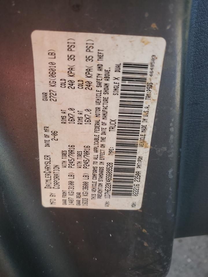 2006 Dodge Dakota St VIN: 1D7HE22K46S609528 Lot: 90722885