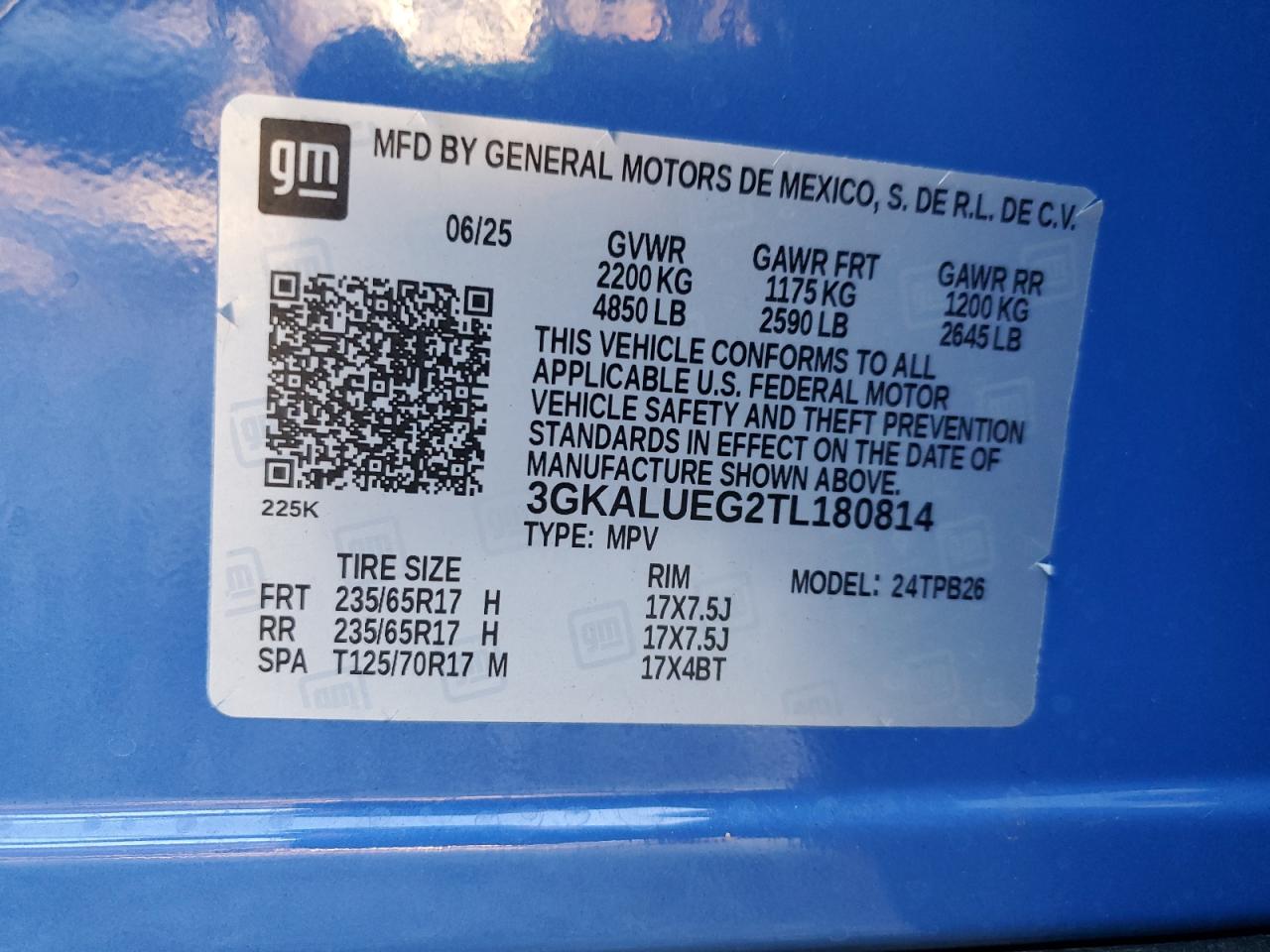 2026 GMC Terrain Elevation VIN: 3GKALUEG2TL180814 Lot: 93229525