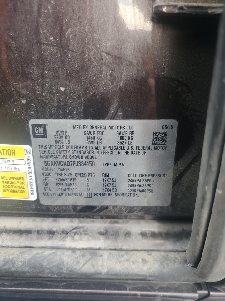 2015 Buick Enclave VIN: 5GAKVCKD7FJ384150 Lot: 93620455